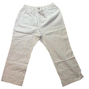 White Pants Drawstring Elastic Waist